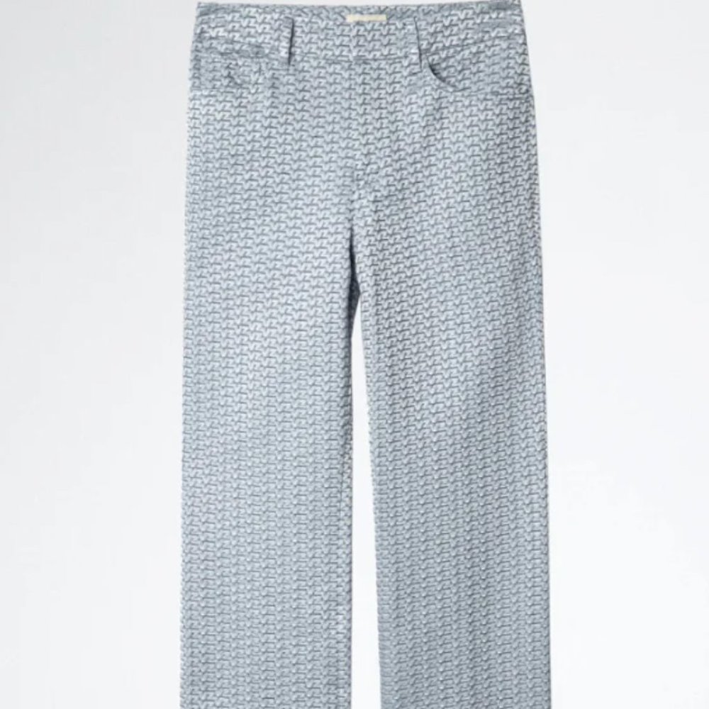 Zadig & Voitaire slightly flared blue w/ monogram - 38
